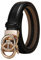 WRJAHCG Taillengürtel Damen Ratsche, Damen Gürtel Schmal Modischer 24mm, Schwarz Lässig Verstellbarer Ledergürtel mit Automatischer Schnalle Legierung mit Hohlem Muster,Schwarz,120CM/47.3''