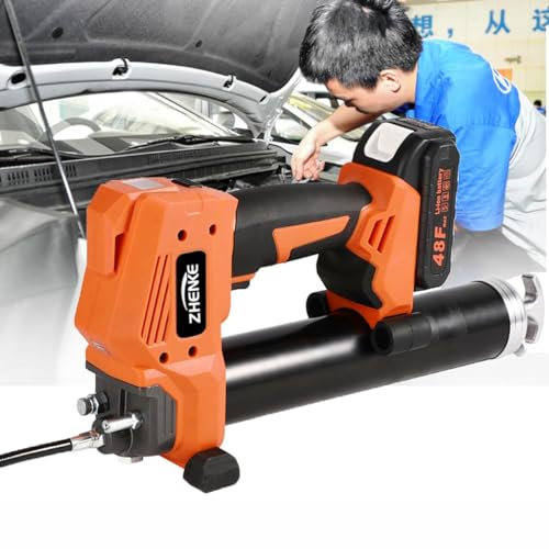 CYMYYDS Cordless Electric Grease Gun - Battery Powered Greaser, Professional High Pressure 10000PSI Excavator Greaser - Ideal for Agricultural Machinery, Ships, Trucks,2Batteries