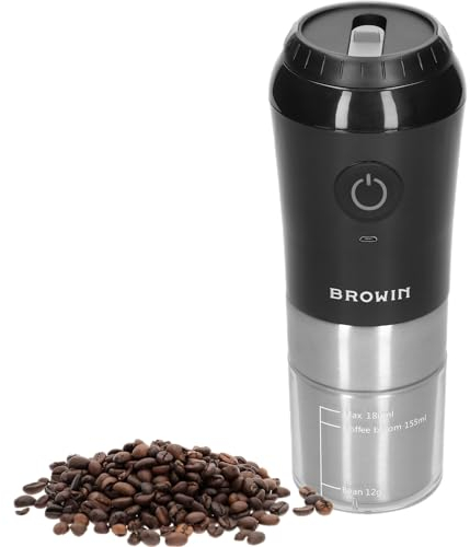 BROWIN® Thermobecher mit Kaffeebrüher und Kaffeemühle 320503 | Set für frisch gemahlenen Kaffee unterwegs | Integrierter Brüher für sofortigen Genuss | Thermobecher für langanhaltende Wärme