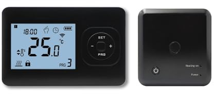 Hochwertige Heizung – Basic-Thermostat in Schwarz – inklusive Aufputzempfänger TC-05 – WLAN-Modell