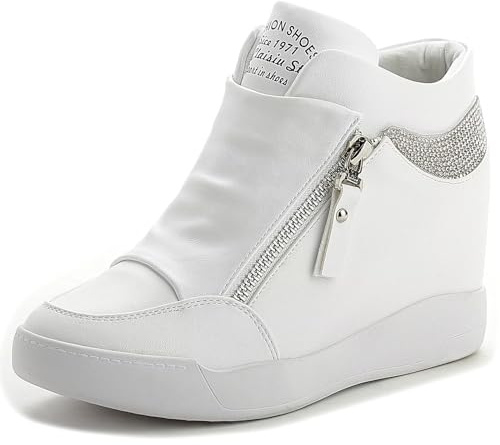 BUGUKI Sneakers con Zeppa Donna Scarpe Moda Casual Bianco 35