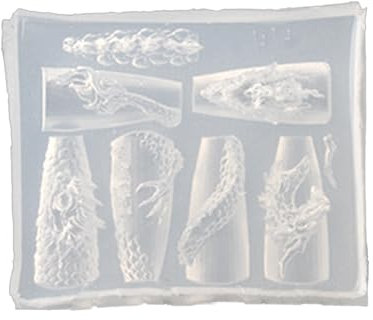 TONXX Nail Art Silicone Mold Beautiful 3D Nails Molds Dragon Year Nail Stencils Sculpture Mould Decorations for Manicurists