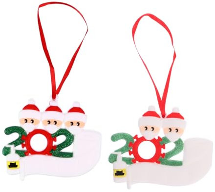 TOPPERFUN 2stücke Weihnachtssegen-anhänger DIY-Ornamente Für Weihnachtsbaum Fenster Tür Dekoration Aus PVC-Druck Mit Namens Und Segenswünschen Für Familie Und Freunde