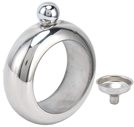 AILOOCEDI Pulsera de Acero Inoxidable Brazalete de Petaca, Brazalete de Petaca, Frascos de Vino, Regalo para Llevar Bebidas con Embudo de 100 Ml, Regalo Sorpresa para Fiestas y