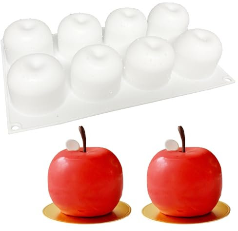 duoyif Moule En Silicone Mousse à Pomme, Moule à Gâteau En Silicone 3D Pomme Pour Gâteau Décor Pâtisserie Mousse Pudding Mousse Dôme