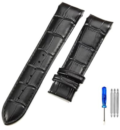 liyuxin66 for Tissot for Couturier T035 Armband Herren 1853 T035627 T035617 T035407 Arc Mouth Belt Echtes Leder Uhrenarmband 22mm 23mm 24mm(Black-no Buckle,23mm)