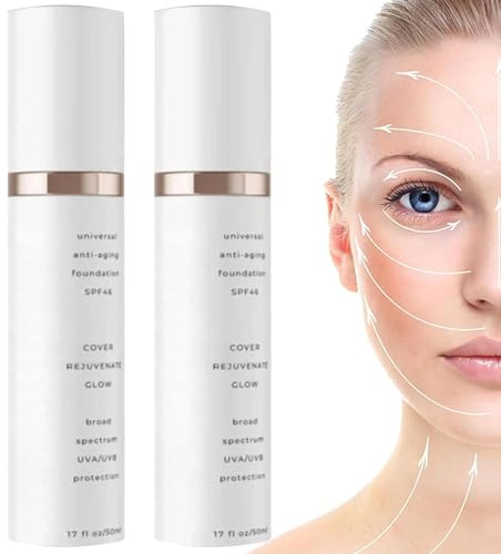 Age Defying Foundation,2 StüCk Age Defying Serum,GetöNte Anti-Aging-Feuchtigkeitscreme,Leichte,Transparente,GetöNte Sonnencreme füR Das Gesicht,Foundation-Serum füR Frauen,UniversaltöNung