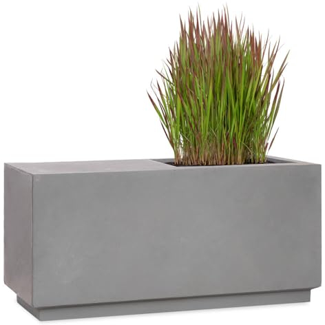 Pflanzwerk® Pflanzkübel Gartenbank Relax 35x95x35cm Grau * Frostbeständige Sitzbank * * Deutsche Premiumqualität * * Lotus-Effekt Imprägnierung *