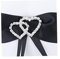 Ehering Ring Kissen Ringträger Kissen Satin Doppelte Herzen Doppelwärme Band Bindung Kissen Eheringe Halter schwarz