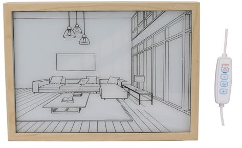 lvifloae Leuchtendes Bild, 3DRahmen, Kunst, beleuchtetes geml Wanddekoration, LEDbeleuchtete Wandkunst, beleuchtetes, Lichtschatten fr Schlafzimmer, Wohnzimmer (Modell 1)