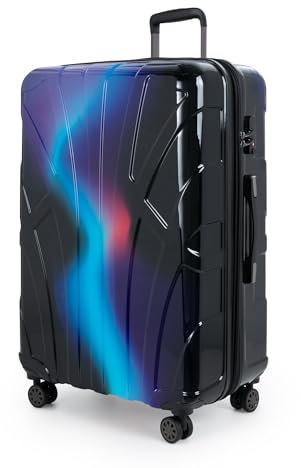 suitline - Großer, Leichter Hartschalenkoffer, Rollkoffer mit Erweiterung für Aufgabegepäck, Packvolumen 110 L, 4 Doppelrollen, Koffer XL, TSA, Hartschale, glänzend, Neon Blue