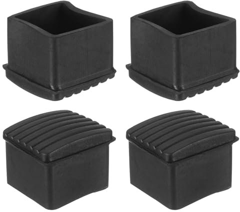 sourcing map Tapones de goma para patas de muebles, 4 piezas rectangulares de 30 x 30 mm de grosor, tapas de patas de muebles, protectores de suelo para mesa, silla, patas de equipo de maquinaria