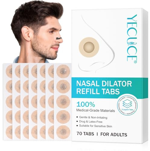 Magnetische Nasenpflaster 70 Stück, Anti-Schnarchen-Breathing Nasal Strip, Nasenpflaster Magnet, Verbessern Sie Atmung und Schlaf, Geeignet für empfindliche Haut, atmungsaktiv, schweißresistent