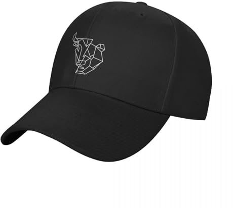 DNRASOK Bull und Bär Geometrische Baseballmütze Hut schwarz Männer Damen