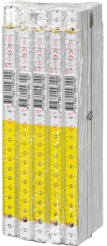10 Stück Hultafors Zollstock Gliedermaßstab 2 Meter Dezimaleinteilung H4000 Weiss/Gelb
