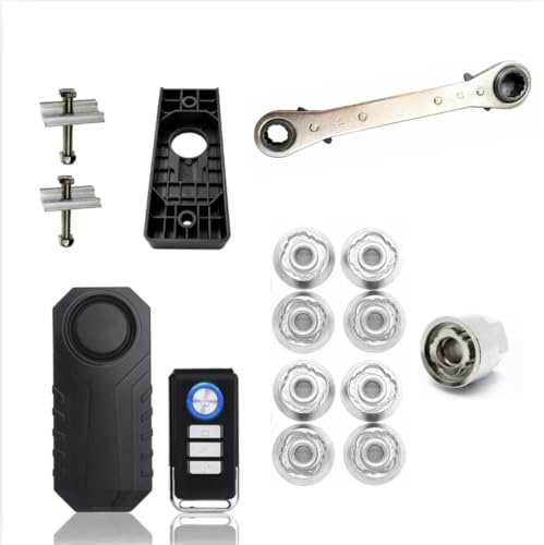 The Complete Designed to Fit Tentbox - Roof Tent Security Kit - 8x M8 HIGH Security Nuts + 113db Motion Sensing Roof Tent Security Alarm Deterrent+Alarm Holder + Ratchet Spanner Easy Installation
