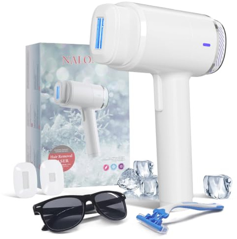 NALONE Epilatore a Luce Pulsata con Funzione di Raffreddamento, 4-in-1 HR/SC/RA/BT IPL Epilatore Laser per Donna, Luce Pulsata 999.900 Adatto Depilatore per Corpo, Viso, Ascelle, Gambe (Bianco (22J))