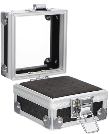 Nagelbohrer Organizer für Maniküre Werkzeuge mit Transparentem Deckel | PVC Aluminium Acryl, Spezielle Lochstruktur, Schwarz, für Übungsplatz und Tischordnung bei Nagelkunst