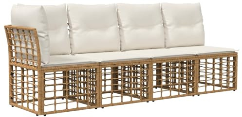 vidaXL 4-Sitzer Garten-Sofa mit linker Armlehne 4 pcs 4-Sitzanzahl, Rustikales, wetterfestes Sofa-Set für die Terrasse, Flexibles Lounge-Mobiliar, wandelbares Design