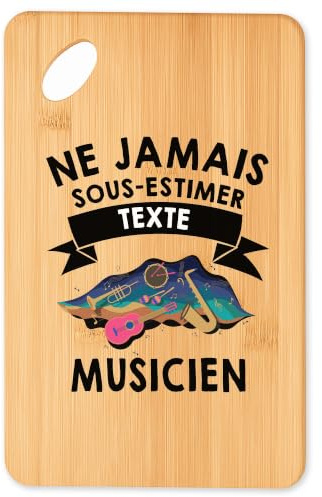 Planetee Planche à Découper Ne Sous-Estimez Pas Musicien Personnalisable Prénom Idée Cadeau