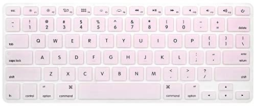 HRH Silicone Keyboard Cover Skin for MacBook Air 13,for MacBook Pro 13/15/17 (with or w/Out Retina Display, 2015 or Older Version)&for iMac Older USA Layout,Light Pink