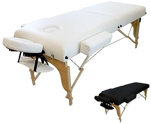 Vivezen - Table de Massage 15 cm Pliante 2 Zones en Bois avec Panneau Reiki + Accessoires et Housse de Transport - Plusieurs Coloris