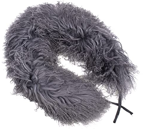 Reissner Lammfelle langflorige Kurz Boa Stola aus 100% Tibet Lammfell Länge 75cm