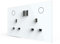 Livolo Manufacturer UK Standard Wall Power Socket+2USB, White Crystal Glass Panel, 13A Wall Outlet, VL-W2C2UKU-11