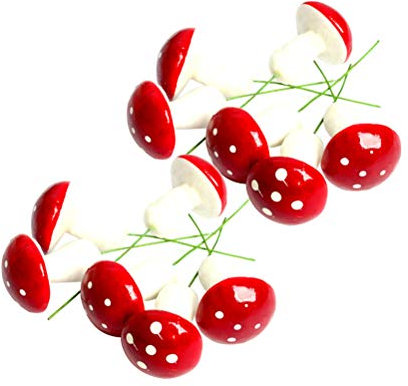 BESTOYARD 12 STÜCKE Kleine Pilz Weihnachtsbaum Ornament Weihnachten Hängende Anhänger für Home Party DIY Dekoration (rot)