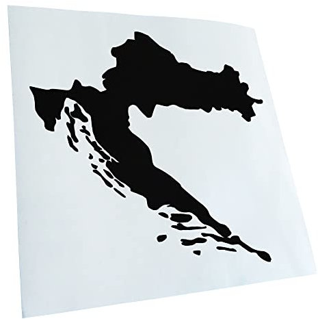Kiwistar - Autoaufkleber - Kroatien Umriss Kontur - schwarz - 10,5x10cm - Heckscheibe Auto Aufkleber wetterfest für Kfz LKW Mofa Truck - Sticker außen selbstklebend Tuning Zubehör für Fenster