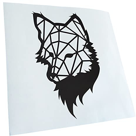 Kiwistar - Autoaufkleber - Polygon Fuchs Figur Tier Art - Mattschwarz - 16x10cm - Heckscheibe Auto Aufkleber wetterfest für Kfz LKW Mofa Truck - Sticker außen selbstklebend Tuning Zubehör für Fenster