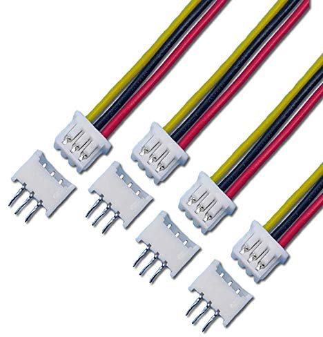VUNIVERSUM 10x Stück Premium 3Pin 1.25 SH 1.25mm Mini Micro JST Stecker inkl. 15cm 28AWG Elektronik Kabel + 3Pin Buchse Lose für Modellbau DIY