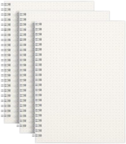 AHGXG 3 Pack Dotted Notizbuch - A5 Bullet Grid Journal Spiral mit DIY Schablonen, Insgesamt 480 Seiten Premium Dickes Dot Papier, 5.7 x 8.3 Inch