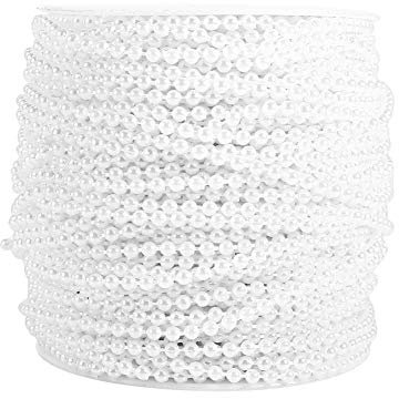 50 m Rotolo 3 mm Filo da Pesca Filo Perline, Shinning Perline Catena Ghirlanda Decorazione per Matrimoni Festa di Compleanno celabration ECC(Bianca)