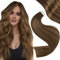 Easyouth Echthaar Tape in Extensions Braun Balayage Extensions Tape Echthaar Dunkelstes Braun Ombre Hellbraun Tape Haarverlängerungen Echthaar Remy Human Hair Natürlich 50 cm 50g #2/8/2 20pcs