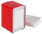 1 x Serviettenspender Retro, Metall, kleine Gastro Serviettenhalter für Eisdiele, Café, Bistro, HBT: 15 x 9,5 x 11, rot