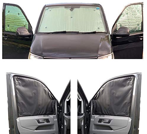 Thermal Blinds Compatible With Mercedes Sprinter (Second Generation) (Years 2006-2019) (Full Set LWB With Barn Doors/Excluding Rear Quarters) With Backing Colour in Charcoal, Reversible