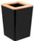 bremermann Calvi Poubelle de Salle de Bain, en Bambou et Plastique, de 5,5 l (Noir)