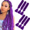 kunsthaar zum einflechten lila 24 Zoll 6packs kanekalon hair braiding hair extensions Für Box braids Crochet Haare(24 Zoll, Lila)
