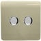 Trendi Artistic Modern Glossy Tactile 2 Gang 2 Way 120w LED Dimmer switch Gold