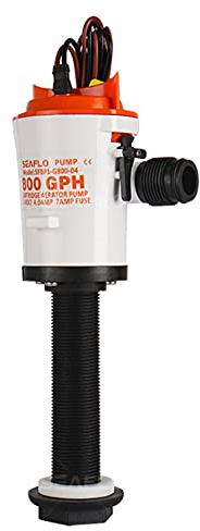SEAFLO Bomba aireadora Livewell - 12 V, 800 GPH, sumergible, cartucho extraíble (recto)