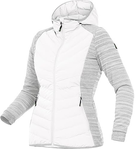 Leibwächter Damen Hybridjacke Winterjacke Übergangsjacke Jacke Casual Line mit Kapuze (50, weiß)