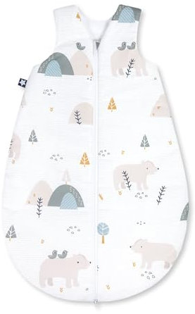 Julius Zöllner Schlafsack, warme Füllung 2,5 TOG, waschbar bei 60°C, Made in Germany, Oeko TEX Standard 100, Mountain Bear, Gr. 80