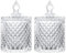 Maestro Craft Pack of 2 Crystal Candy Jar - Decorative Glass Container with Lid, Ideal for Sweet Dishes - 300Ml