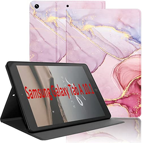 Yoedge Custodia per Samsung Galaxy Tab A 10.1 2019 (SM-T510/T515) Tablet, Soft TPU Ultra Sottile Smart Cover in PU Pelle Flip con Funzione Stand Protettiva Case per Galaxy Tab A 10.1 2019, Marmo 1