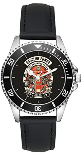 KIESENBERG Herrenuhr Motorrad Retro Biker Fan Armbanduhr Geschenk Analog Quartz Lederarmband Uhr L-21275