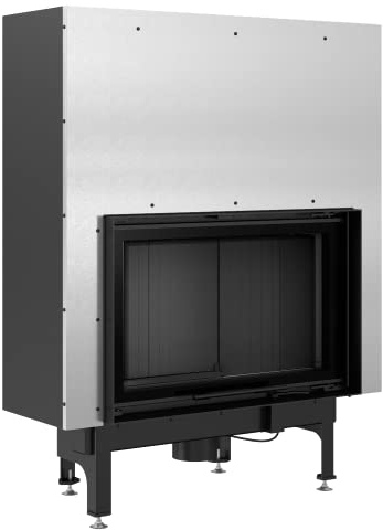 KRATKI Nadia holzbefeuerter Kamineinsatz Lufteinlass BImSchV 2 konform Stahl fi 200 mm Staubauslass Guillotine Tür 12 kW Thermischer Wirkungsgrad 80% 130,7x101,7 cm