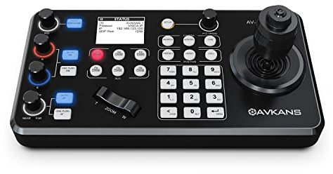 AVKANS Super PTZ Camera Joystick Controller, NDI Camera Controller Keyboard with 4D Joystick for Live Streaming, Onvif Visca Over IP RS422 RS485 RS232 Pelco-D/P Support…