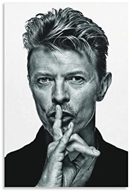 David Bowie Black And White Old (2) Poster, dekoratives Gemälde, Leinwand, Wandposter und Kunstbild, modernes Familien-Schlafzimmer, Dekoration, Poster, 20 x 30 cm, Schwarz und Weiß (2) Pos