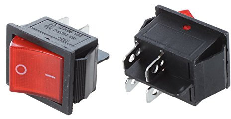 (R) 2 Stück KCD4 DPST ON-OFF 4-poliger Boots-Kippschalter, 15 A/20 A, AC 250 V/125 V